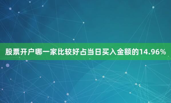 股票开户哪一家比较好占当日买入金额的14.96%